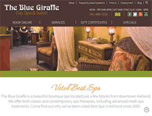 Tablet Screenshot of bluegiraffespa.com